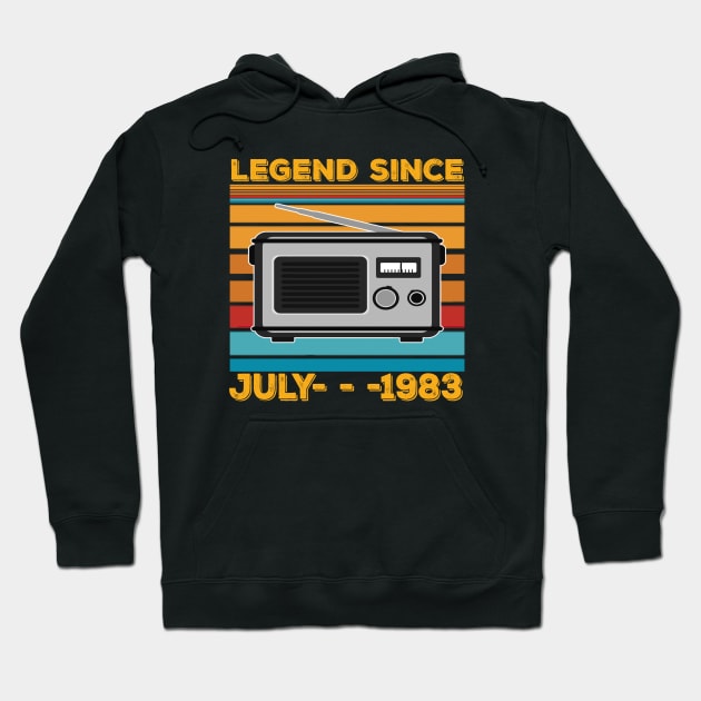 Legend Since 1983 Birthday 40th July Hoodie by thexsurgent